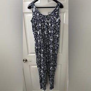 Women’s Floral Print Jumpsuit, Size Medium